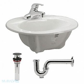 Zurn Lav Sink Oval 20inx12-1/4inx6-5/8in, 46CD59