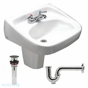 ZURN Sink DShape 16-1/2inx10-1/4inx6-3/8in, 46CD66