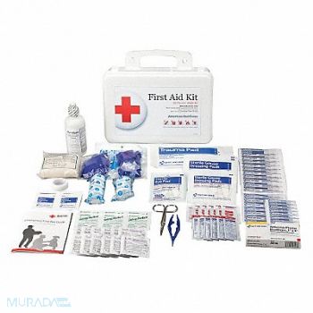 AMERICAN RED CROSS First Aid Kit Bulk White 107 Pcs 25 Ppl, 46G219