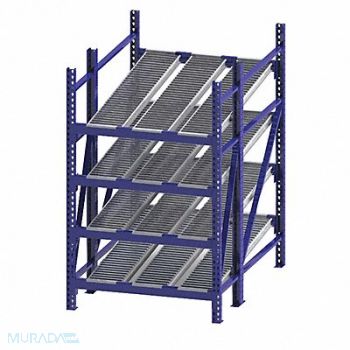 UNEX ROLLER RACK Gravty FlwRck 72inx84inx48in #shlv 4, 46KG68
