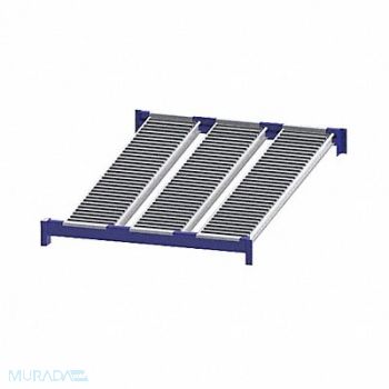 UNEX ROLLER RACK Gravity Flow Shelf 72inx2 5/8inx48in Blu, 46KG70