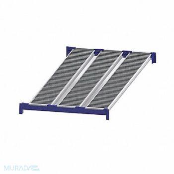 UNEX ROLLER RACK Gravity Flow Shelf 96inx2 5/8inx48in Blu, 46KG73