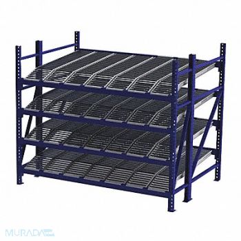UNEX ROLLER RACK Gravty FlwRck 72inx84inx96in #shlv 4, 46KG98