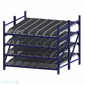 UNEX ROLLER RACK Gravty FlwRck 96inx84inx96in #shlv 4, 46KH02