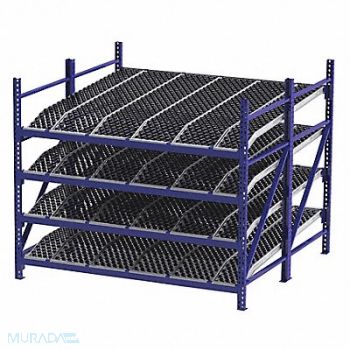 UNEX ROLLER RACK Gravty FlwRck 96inx84inx96in #shlv 4, 46KH08