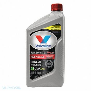 VALVOLINE Engine Oil 0W-20 Full Synthetic 1qt, 46KK49