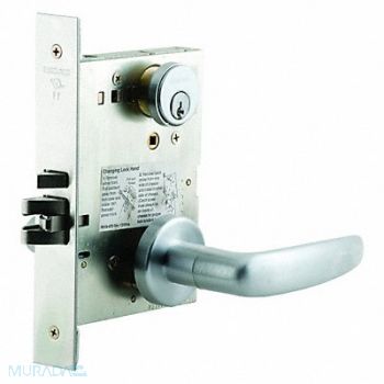 SCHLAGE Entry Lock 07A Trim Satin Chrome C123, 46TN43