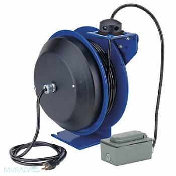 COXREELS Cord Reel 50ft 12 AWG GFCI 120VAC, 46V015
