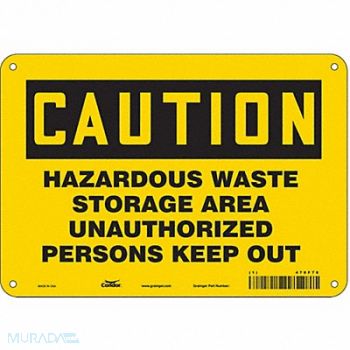 CONDOR J8184 Safety Sign 7 in x 10 in Aluminum, 470F78