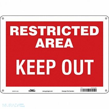 CONDOR Safety Sign 10 inx14 in Aluminum, 472J38