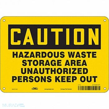 CONDOR Safety Sign 7 in x 10 in Aluminum, 472K57