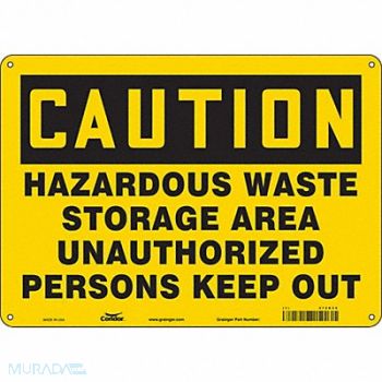 CONDOR Safety Sign 10 inx14 in Aluminum, 472K58