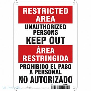 CONDOR Safety Sign 10 in x 7 in Aluminum, 472W02