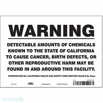 CONDOR Safety Sign 10 Wx7 H 0.004 Thickness, 475U70