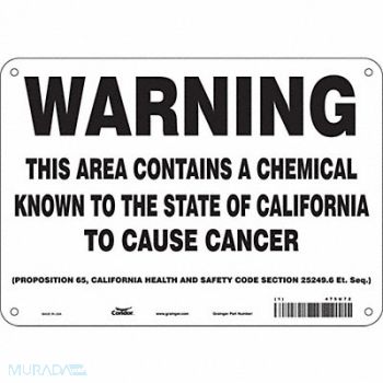 CONDOR Safety Sign 10 Wx7 H 0.032 Thickness, 475U72