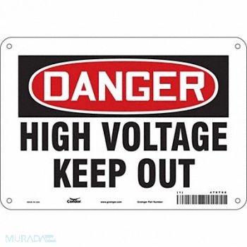 CONDOR J6932 Safety Sign 7 in x 10 in Glow Vinyl, 479T66