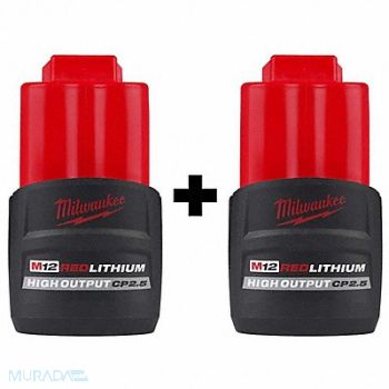 MILWAUKEE Battery Packs 2 M12 CP2.5, 385XG6