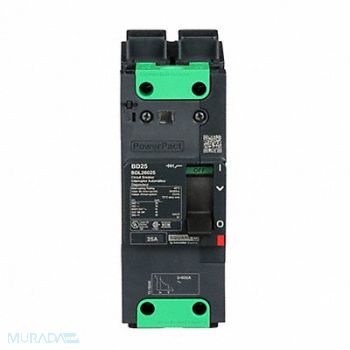 SQUARE D Circuit Breaker 25A 2P 525VAC BDL, 482D04