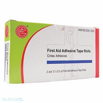 GRAINGER APPROVED First Aid Tape Wt 1/2 Wx2-1/2 yd. L PK2, 482W59