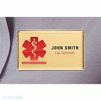 MIGHTY BADGE Badge Laser Blank Legend PK10, 482Y02