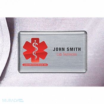 MIGHTY BADGE Badge Laser Blank Legend PK10, 482Y04