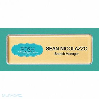 MIGHTY BADGE Badge Laser Blank Legend PK4, 482Y09