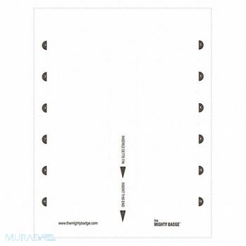 MIGHTY BADGE Insert 1-1/2x3 Inserts Blank Legend PK5, 482Y32