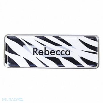 MIGHTY BADGE Badge Zebra Blank Legend PK10, 482Y46