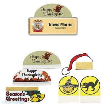 MIGHTY BADGE Badge Holiday Blank Legend PK10, 482Y73