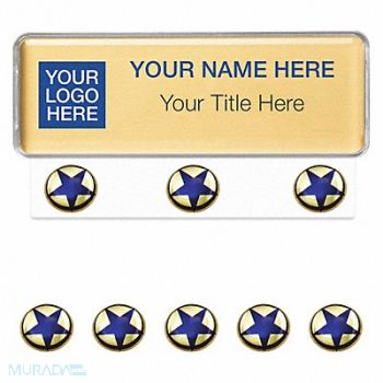 MIGHTY BADGE Badge Star Blank Legend PK10, 482Y89