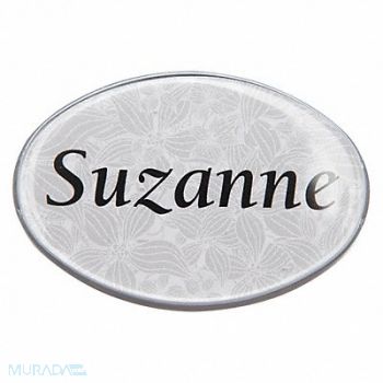 MIGHTY BADGE Badge Large Floral Blank Legend PK10, 482Z17