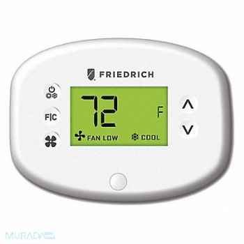 FRIEDRICH Wireless Thermostat 3VDC White/Gray, 483F38