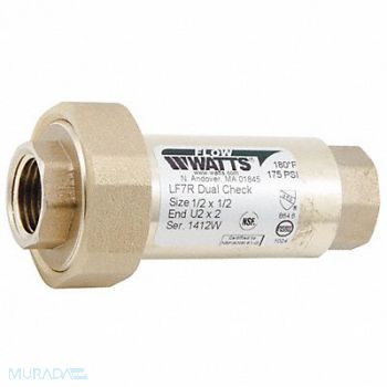 WATTS Dual Check Valve Copper Alloy 1/2 FNPT, 483M66