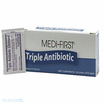 GRAINGER APPROVED Antibiotics Ointment 0.170 oz PK10, 483T69