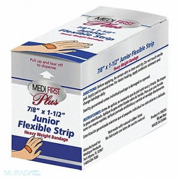 GRAINGER APPROVED Strip Bandages 1-1/2 L x 7/8 W PK50, 483T78