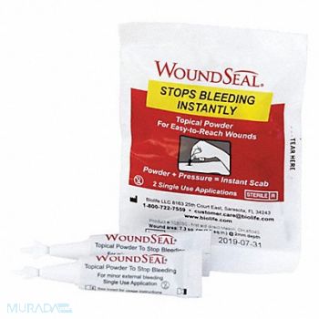 GRAINGER APPROVED Blood Clotting Solution Powder PK2, 483T83
