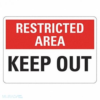 LYLE Rflctv Restricted Area Sign 10x14in Alum, 484L96