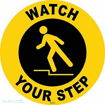 STRANCO INC Anti-Slip Floor Sign 8 inx8 in Vinyl PK2, 484P73