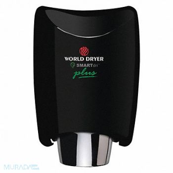 WORLD DRYER Hand Dryer Alum Cover Black Automatic, 485C98