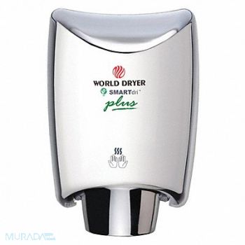 WORLD DRYER Hand Dryer SS Cover Silver Automatic, 485D05