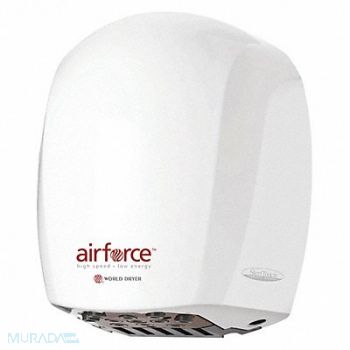 WORLD DRYER Hand Dryer Alum Cover White Automatic, 485D24