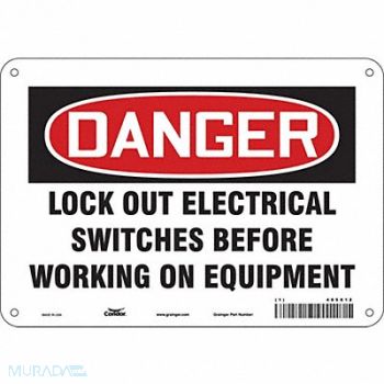 CONDOR Safety Sign 7 inx10 in Polyethylene, 485X12