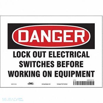 CONDOR Safety Sign 7 inx10 in Vinyl, 485X14