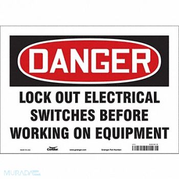 CONDOR Safety Sign 10 inx14 in Vinyl, 485X15