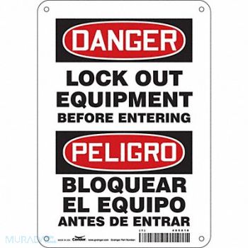 CONDOR Safety Sign 10 inx7 in Polyethylene, 485X18