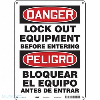 CONDOR Safety Sign 14 in x 10 in Polyethylene, 485X19