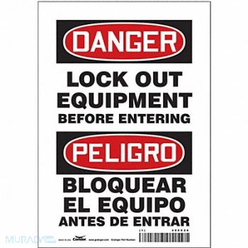 CONDOR Safety Sign 10 inx7 in Vinyl, 485X20