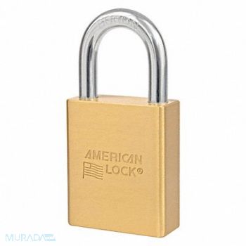 AMERICAN LOCK Keyed Padlock 15/16 in Rectangle Gold, 487C01