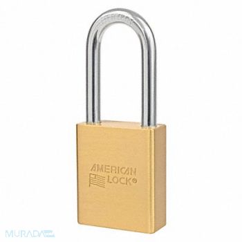 AMERICAN LOCK Keyed Padlock 15/16 in Rectangle Gold, 487C16