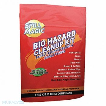 SPILL MAGIC Biohazard Clean Up Kit White 4 L, 487C56